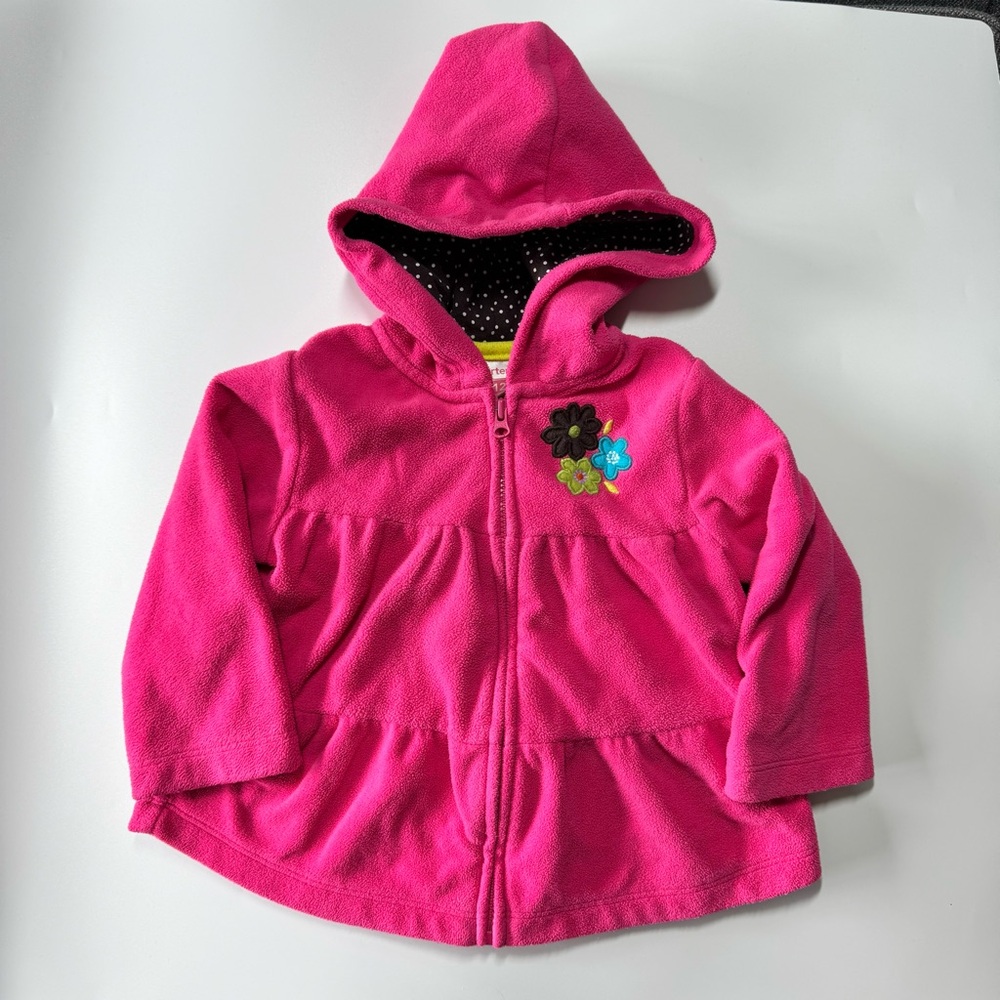 Baby Girl Lightweight Jacket and Fleece Size 12 Months Carter’s Fall Green Pink - Picture 11 of 16